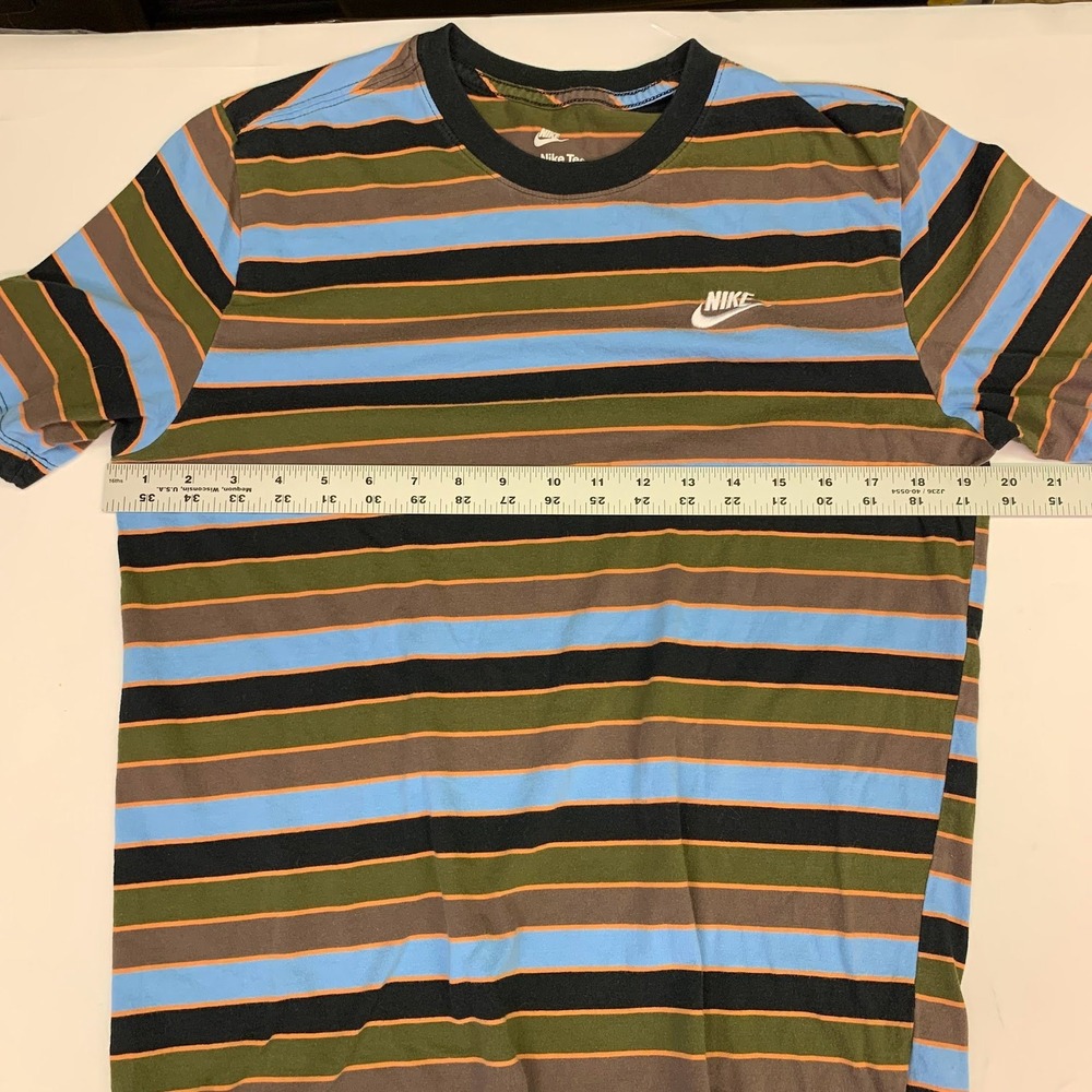 Nike Men's Striped TShirt Casual Short Sleeve Crew Neck‎ Cotton Tee - Picture 10 of 12